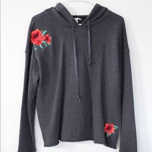 Cropped hooded sweatshirt